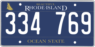 RI license plate 334769