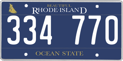 RI license plate 334770