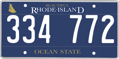 RI license plate 334772