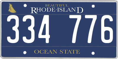 RI license plate 334776