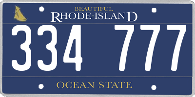 RI license plate 334777