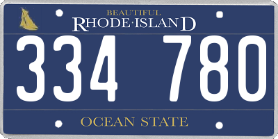 RI license plate 334780