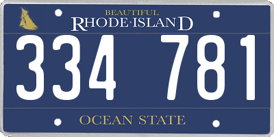 RI license plate 334781