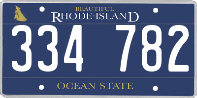 RI license plate 334782