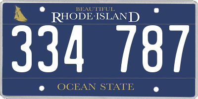 RI license plate 334787