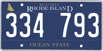 RI license plate 334793
