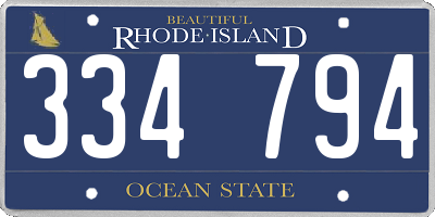 RI license plate 334794