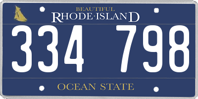 RI license plate 334798
