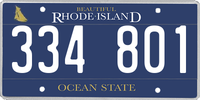 RI license plate 334801