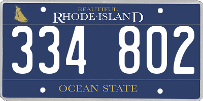 RI license plate 334802