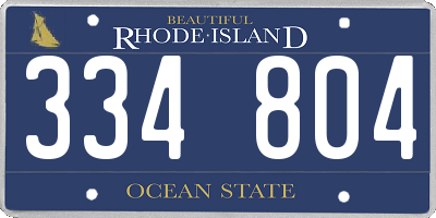 RI license plate 334804
