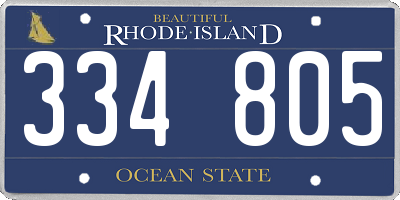 RI license plate 334805