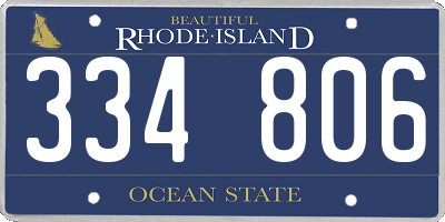 RI license plate 334806