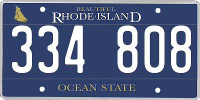 RI license plate 334808