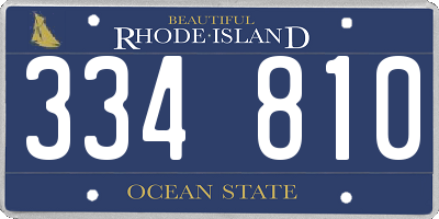 RI license plate 334810