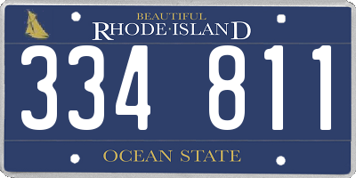 RI license plate 334811