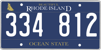 RI license plate 334812