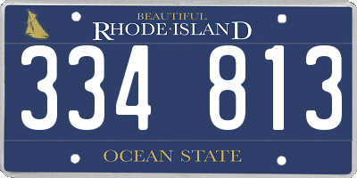 RI license plate 334813