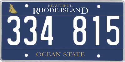 RI license plate 334815