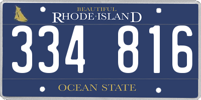 RI license plate 334816