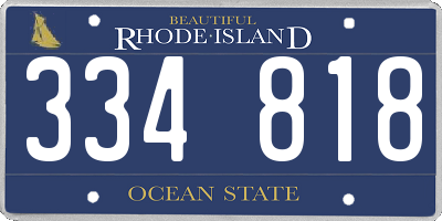 RI license plate 334818