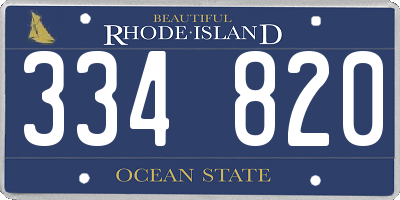 RI license plate 334820