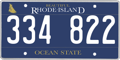 RI license plate 334822