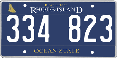 RI license plate 334823
