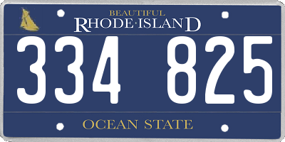 RI license plate 334825