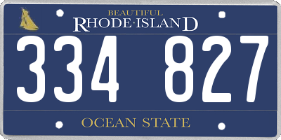 RI license plate 334827