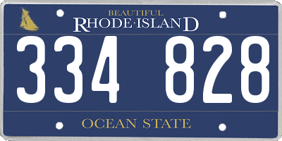 RI license plate 334828
