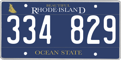 RI license plate 334829