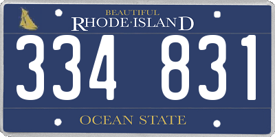 RI license plate 334831