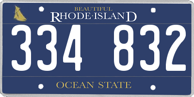RI license plate 334832