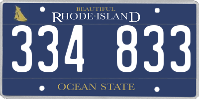 RI license plate 334833