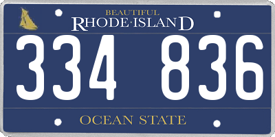 RI license plate 334836