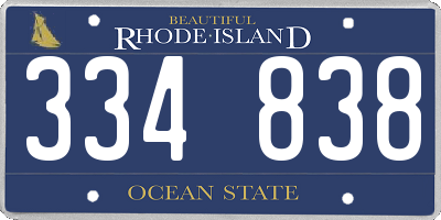 RI license plate 334838