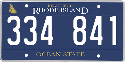 RI license plate 334841