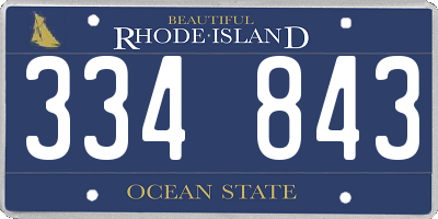 RI license plate 334843
