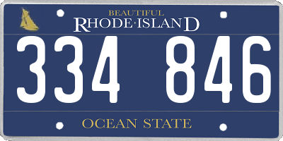 RI license plate 334846