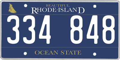 RI license plate 334848