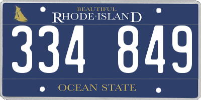 RI license plate 334849