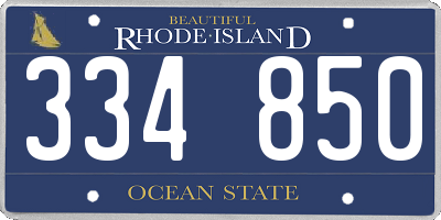 RI license plate 334850