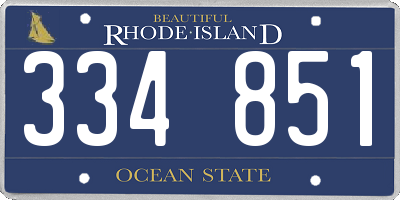 RI license plate 334851