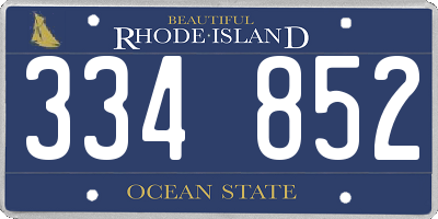 RI license plate 334852