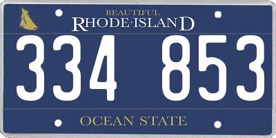 RI license plate 334853