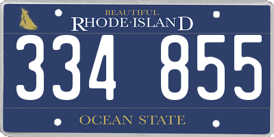 RI license plate 334855
