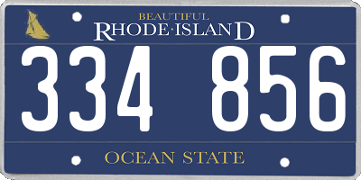 RI license plate 334856