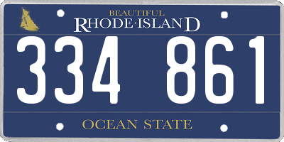 RI license plate 334861