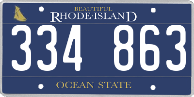 RI license plate 334863